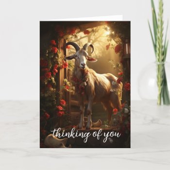 Toggenburg Goat In The Rose Garden Thank You Card by getyergoat at Zazzle