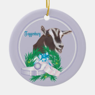 Toggenburg Goat Personalized Holiday Ornament