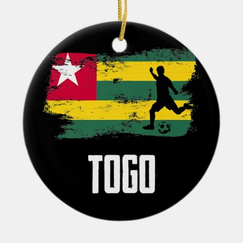 Togo Flag Jersey Togolese Soccer Team Togolese Ceramic Ornament