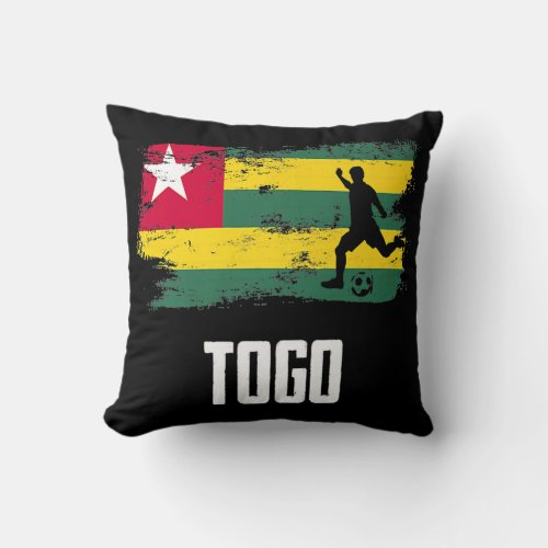 Togo Flag Jersey Togolese Soccer Team Togolese Throw Pillow