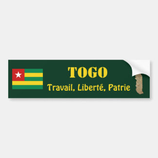 Togo Flag + Map Bumper Sticker