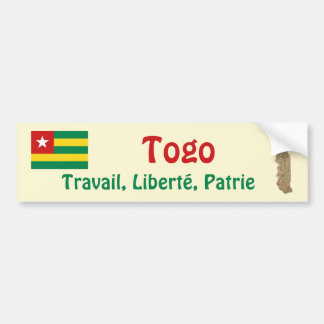 Togo Flag + Map Bumper Sticker