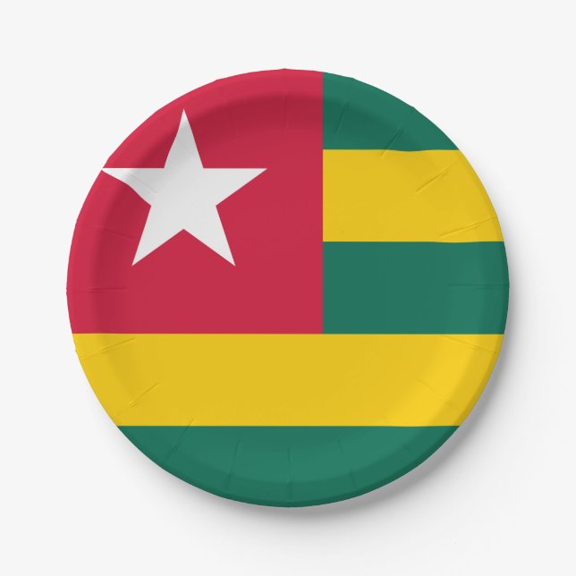 Togo Flag Paper Plates (Front)