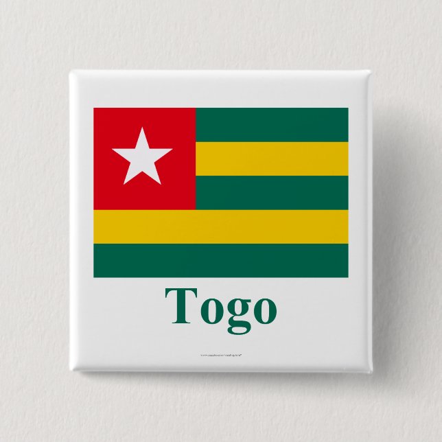 Togo Flag with Name Pinback Button (Front)