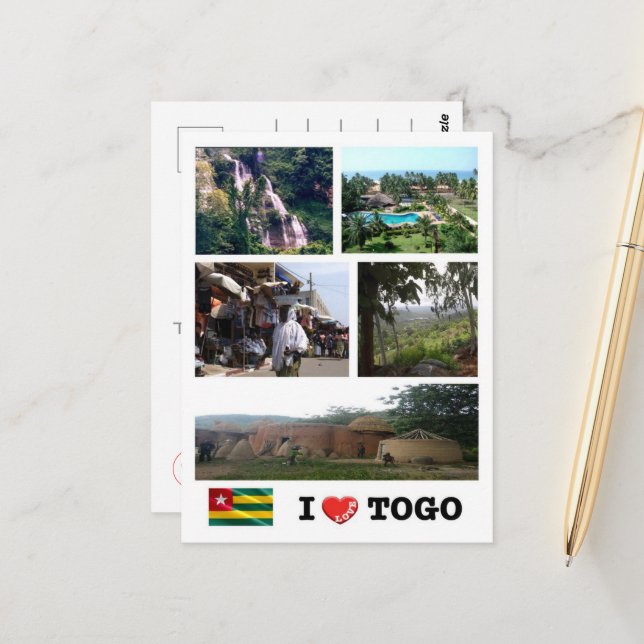 Togo - I Love - Postcard (Front/Back In Situ)