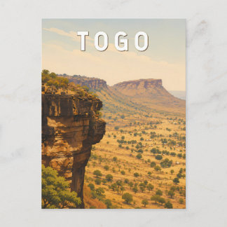 Togo Illustration Travel Art Vintage Postcard