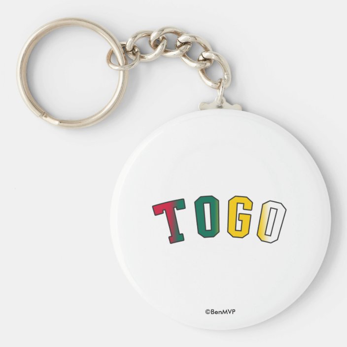 Togo in National Flag Colors Key Chain