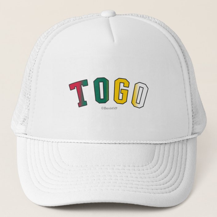 Togo in National Flag Colors Mesh Hat