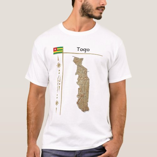 Togo Map  Flag  Title T_Shirt
