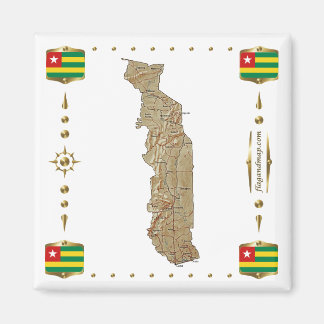 Togo Map + Flags Magnet