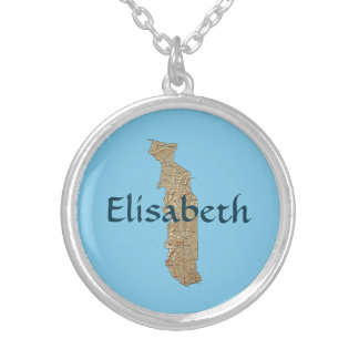 Togo Map + Name Necklace