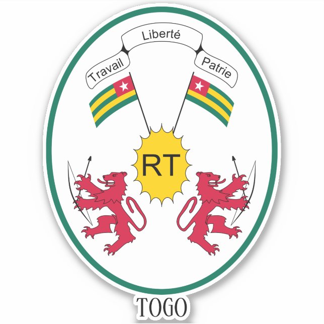 Togo National Emblem Patriotic Sticker (Front)