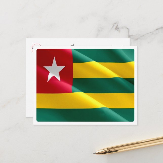 Togo - Waving Flag - Postcard (Front/Back In Situ)