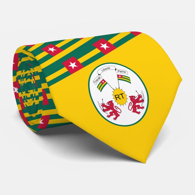 Togolese Flag & Emblem, Flag of Togo Neck Tie (Rolled)