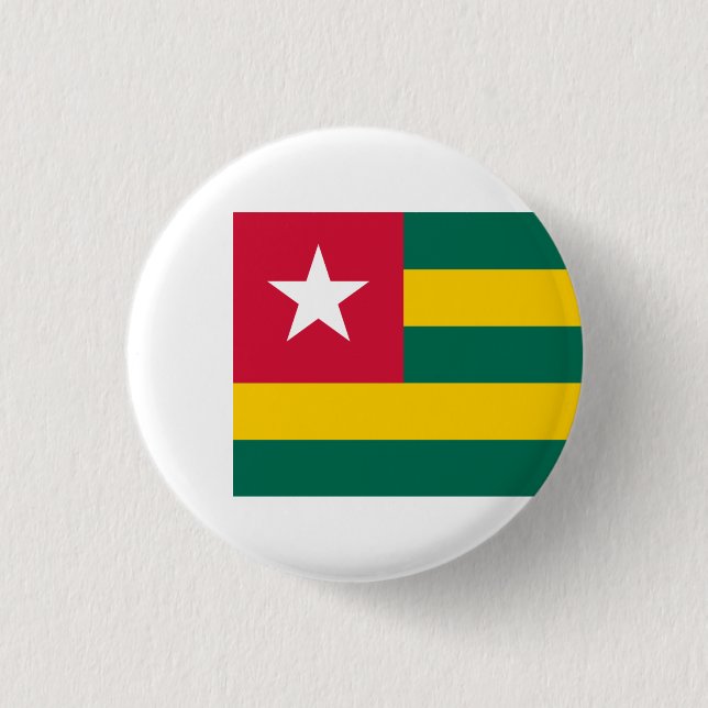 Togolese Flag, Flag of Togo Button (Front)
