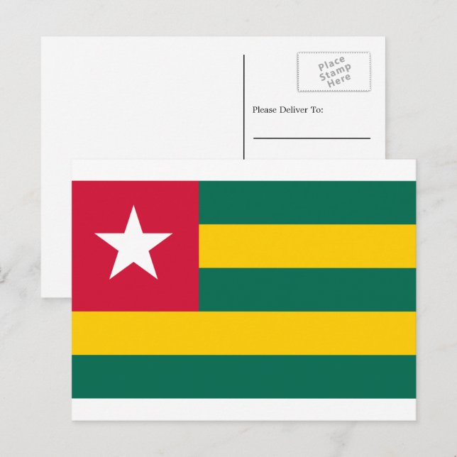 Togolese Flag, Flag of Togo Postcard (Front/Back)