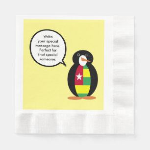 Togolese Flag Talking Ms. Penguin Personalized Napkins
