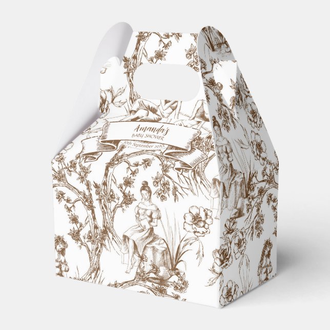 Toile Baby Shower Favor Box (Front Side)