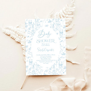 Toile Bear Baby Shower Boy Invitation