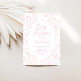Toile Vintage frame Baby Shower Girl Invitation