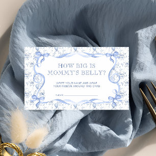 Toile Bear Baby Shower How Big Is Mommy's Belly Enclosure Card