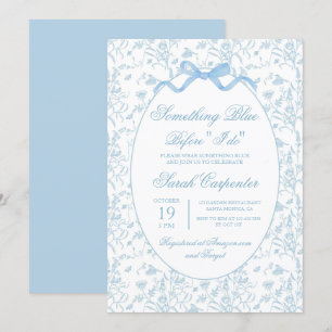 Toile Blue Bridal Shower Invitation