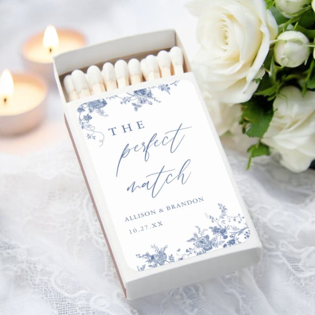 Toile Blue Floral The Perfect Match Wedding (Creator Uploaded)