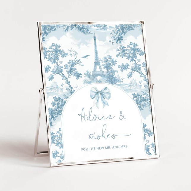 Toile blue Paris advice and wishes for Newlyweds Poster (Creator Uploaded)