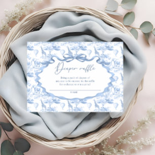 Toile Blue Safari Animal Diaper Raffle Ticket Enclosure Card