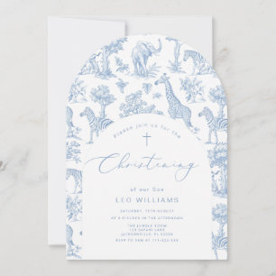Toile Boy Christening Safari Chinoiserie Invitation