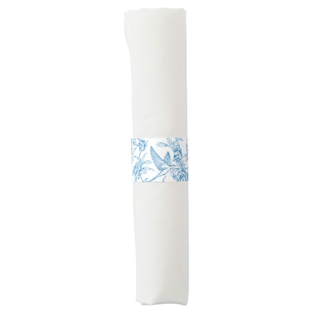 Toile Chinoiserie French Blue Elegant  Napkin Bands (Front)