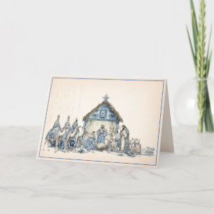 Toile Chinoiserie Nativity Card