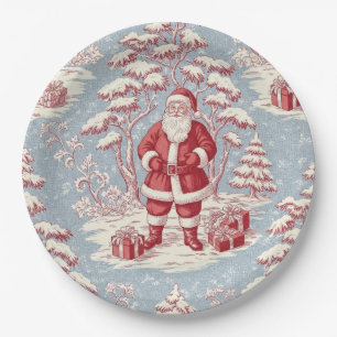 Toile Christmas  Paper Plates