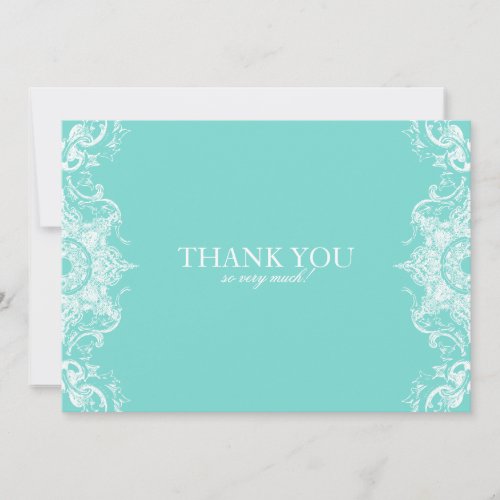 Toile Damask Swirl Wedding Invite Aqua Blue