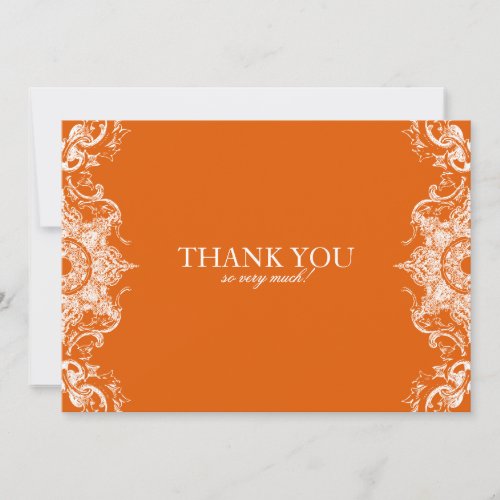 Toile Damask Swirl Wedding Invite_ Tangerine Invitation