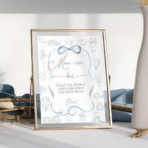 Toile de Jo Nursery Baby Shower Mom-osa Bar Poster