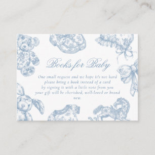 Toile de Jouy Baby Shower Books for Baby Enclosure Card