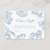 Toile de Jouy Baby Shower Diaper Raffle