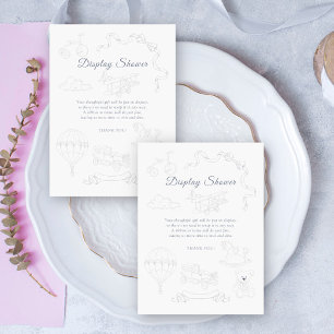 Toile De Jouy Baby shower display shower Enclosure Card