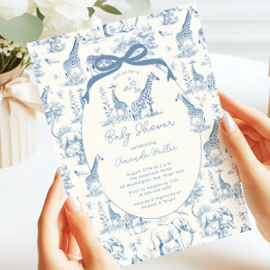 Toile De Jouy Baby Shower Invitation