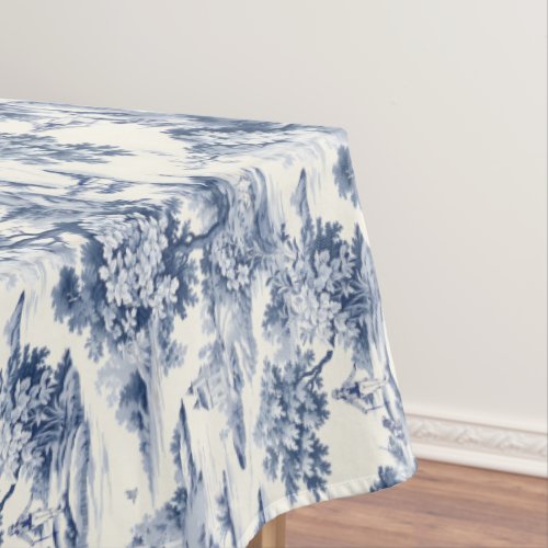 Toile de jouyblue and whiteporcelain tablecloth