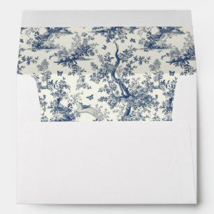 Toile de Jouy Blue Butterfly Garden Envelope