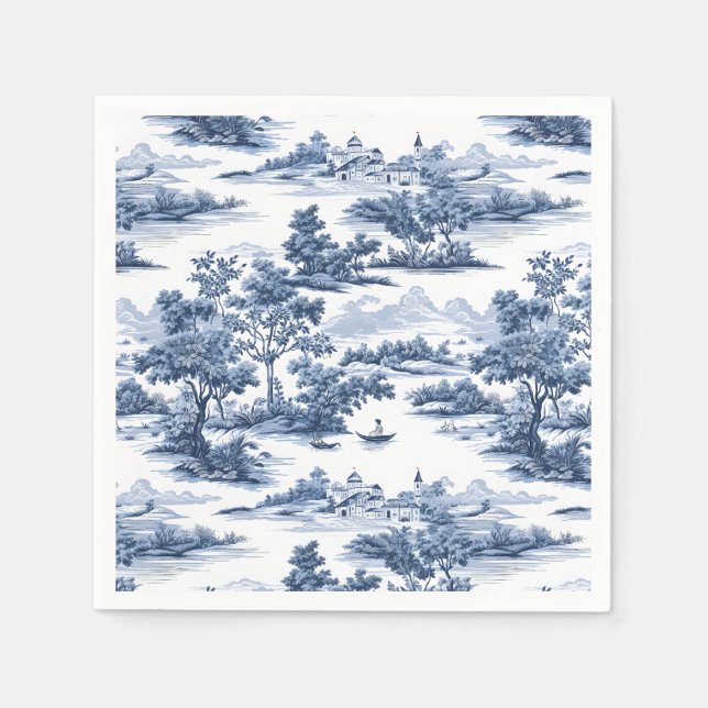 Toile de jouy ,blue china ,porcelain,blue willow  napkins (Front)