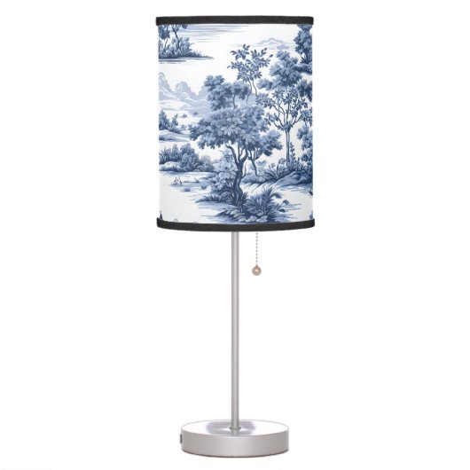 Toile de jouy ,blue china ,porcelain,blue willow table lamp (Left)