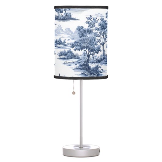 Toile de jouy ,blue china ,porcelain,blue willow  table lamp (Right)