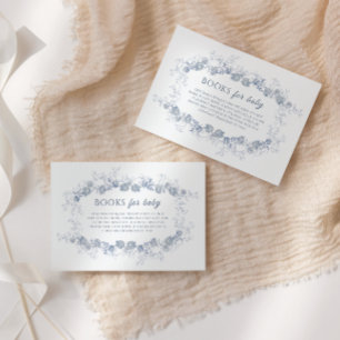Toile de Jouy Blue Chinoiserie Books For Baby Enclosure Card