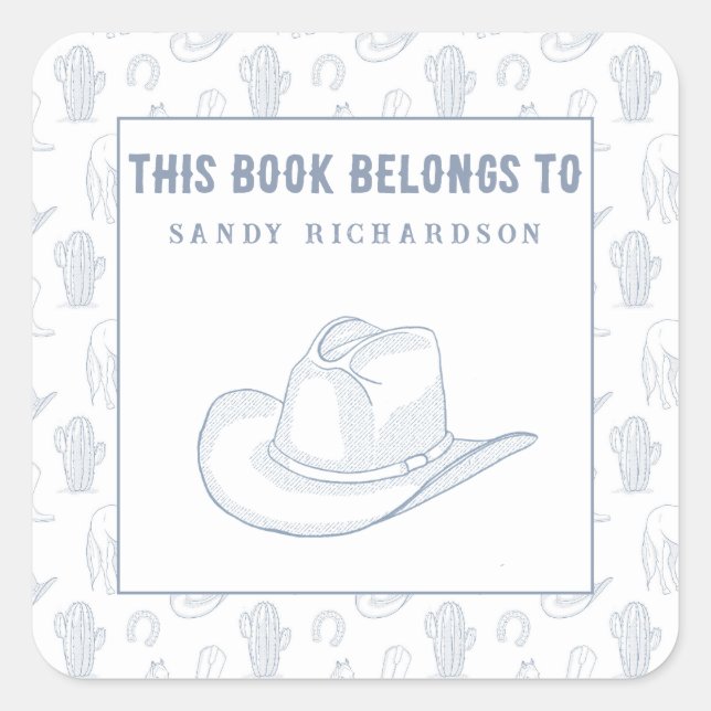 Toile de Jouy Blue Cowboy - Bookplate (Front)