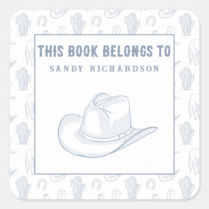 Toile de Jouy Blue Cowboy - Bookplate