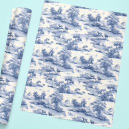 Toile De Jouy Blue French Elegant Pasture  Wrapping Paper