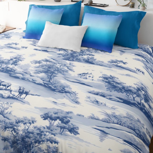 Toile De Jouy Blue pattern Duvet Cover (Creator Uploaded)